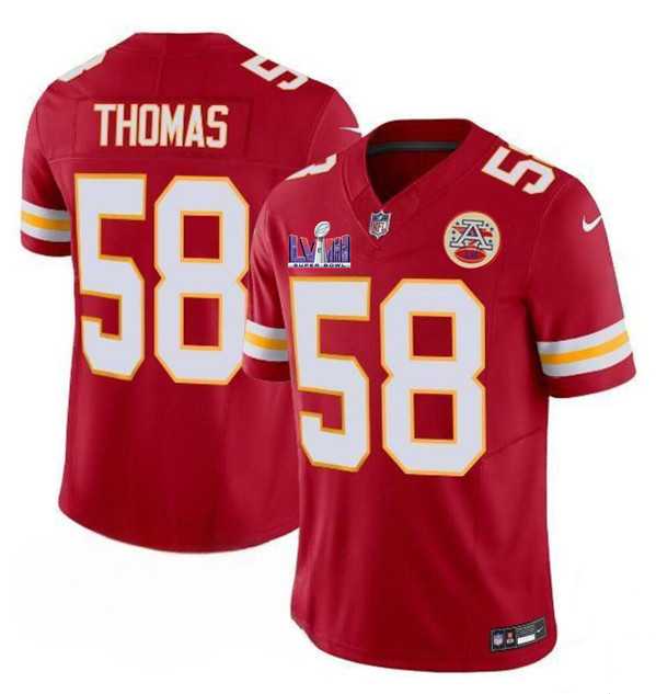 Men & Women & Youth Kansas City Chiefs #58 Derrick Thomas Red 2024 F.U.S.E. Super Bowl LVIII Patch Vapor Untouchable Limited Jersey,We sell and wholesale Men & Women & Youth Kansas City Chiefs #58 Derrick Thomas Red 2024 F.U.S.E. Super Bowl LVIII Patch Vapor Untouchable Limited Jersey on line form chian!